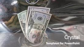 Presentation with drain - PPT theme consisting of money down the drain background and a gray colored foreground