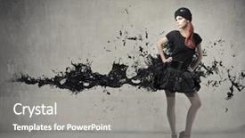  Presentation with artistic - Colorful slide set enhanced with money drop - beautiful elegant woman with artistic backdrop and a gray colored foreground