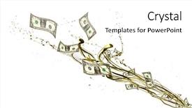  Presentation with banknotes - Cool new PPT layouts with money drop - concept of dollar banknotes backdrop and a white colored foreground