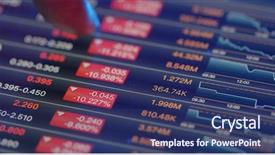  Presentation with stock market - Cool new slide deck with money drop - display showing the stock market backdrop and a ocean colored foreground