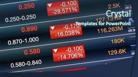  Presentation with stock market - Slide deck having money drop - dramatically dropping of stock market background and a ocean colored foreground