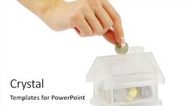  Presentation with white house - Beautiful PPT layouts featuring group of swans floating together on a river backdrop and a gray colored foreground