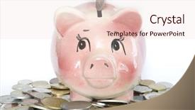 Presentation with bank - Presentation featuring money drop - piggy bank background and a lemonade colored foreground