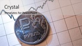  Presentation with stock exchange - Colorful presentation theme enhanced with money drop - ruble and stock exchange chart backdrop and a light gray colored foreground