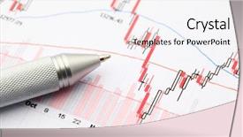  Presentation with stock market - Beautiful presentation theme featuring money drop - stock market graph with pen backdrop and a white colored foreground