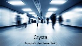  Presentation with busy - Slides having money dynamic - busy business center people rush background and a light blue colored foreground