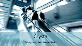  Presentation with moving - Presentation enhanced with money dynamic - shopping center escalator people moving background and a light blue colored foreground