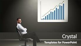  Presentation with successful - Presentation design having money dynamic - successful boss sitting on chair background and a  colored foreground