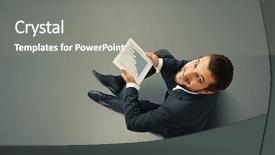  Presentation with growing - Colorful theme enhanced with money dynamic - top view of smiley businessman backdrop and a gray colored foreground