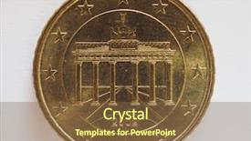  Presentation with european currency - Cool new PPT theme with money eur currency of germany backdrop and a tawny brown colored foreground