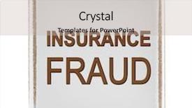  Presentation with fraud - Slide set enhanced with money evidence - wooden cube with text insurance background and a soft green colored foreground