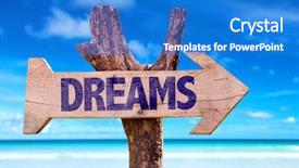  Presentation with teal beach wood - Presentation with money faith - dreams wooden sign with beach background and a  colored foreground