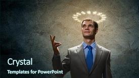  Presentation with microwave imaging image of modern - PPT theme consisting of money faith - image of businessman with halo background and a wine colored foreground