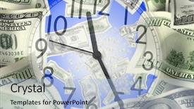  Presentation with shot - Slide deck with money falling sky - close up shot background and a light blue colored foreground