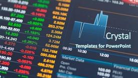  Presentation with live - Colorful theme enhanced with money figure - tablet computer stock chart live backdrop and a ocean colored foreground