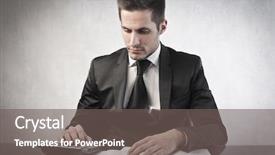  Presentation with budgeting - Beautiful presentation theme featuring money finance budgets - young businessman budgeting backdrop and a gray colored foreground