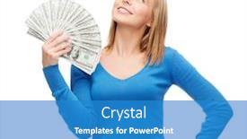  Presentation with money - Beautiful slide set featuring money-finances-and-people-concept backdrop and a teal colored foreground