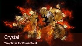  Presentation with bitcoin - Audience pleasing slide set consisting of gold bitcoin coin bitcoin cryptocurrency backdrop and a tawny brown colored foreground