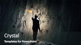  Presentation with solution - Cool new theme with lost money - he is searching for solution backdrop and a tawny brown colored foreground