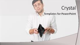  Presentation with lost - Presentation theme having lost money - portrait of an upset frustrated background and a light gray colored foreground