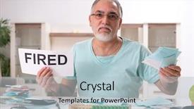  Presentation with old man and music - Slide set with fire money - white bearded old man background and a light blue colored foreground