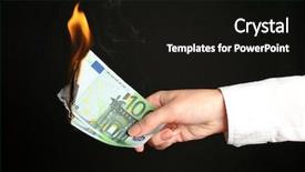  Presentation with black woman at gas station - Audience pleasing slide deck consisting of woman burning euros banknotes backdrop and a black colored foreground