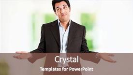  Presentation with office - Theme featuring losing money - young businessman excusing himself background and a tawny brown colored foreground