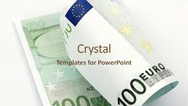  Presentation with all on one robot - Theme consisting of money flying - one banknote 100 euro isolated background and a cream colored foreground