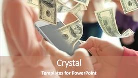  Presentation with doctor helps to get out of bed an elderly woman - Cool new presentation theme with money flying out of phone backdrop and a coral colored foreground