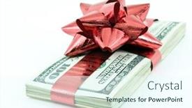  Presentation with christmass - Presentation theme featuring money for christmass background and a cool aqua colored foreground