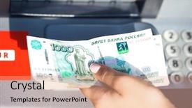  Presentation with cash - Audience pleasing slides consisting of money from outdoor bank atm backdrop and a coral colored foreground