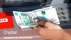  Presentation with cash - Slides enhanced with money from outdoor bank atm background and a coral colored foreground