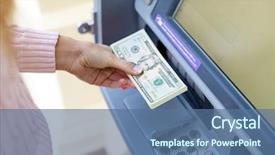  Presentation with atm - Slides enhanced with money from outdoor bank atm background and a ocean colored foreground
