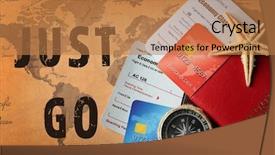  Presentation with electronic - Cool new theme with go electronic - text just go credit cards backdrop and a coral colored foreground