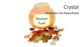  Presentation with vacation - Audience pleasing presentation theme consisting of money goal - vacation fund backdrop and a white colored foreground