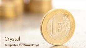  Presentation with euro - Amazing PPT theme having money golden - euro coins backdrop and a lemonade colored foreground