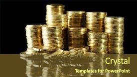  Presentation with cyber crime code on dark - Slide deck having money golden - pile of coins on dark background and a  colored foreground