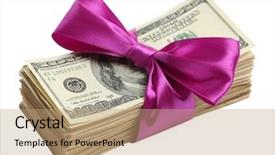  Presentation with blue and white tie dye swirl - Presentation consisting of money green - bundle of dollars tied background and a  colored foreground