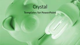  Presentation with energy savings - Presentation theme featuring money green - piggybank with energy savings compact background and a seafoam green colored foreground