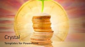  Presentation with growing - Presentation with euro bank loans agricultural - money growing from the desert background and a yellow colored foreground