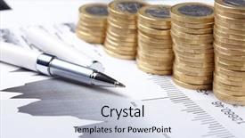  Presentation with business - Audience pleasing theme consisting of money growth - business chart coin backdrop and a  colored foreground