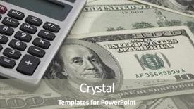  Presentation with calculator - PPT layouts having money growth - calculator on us dollars background background and a gray colored foreground