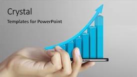  Presentation with mobile money - Cool new PPT theme with money growth - close up of a man backdrop and a light gray colored foreground