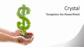  Presentation with hands holding - Presentation theme having abstract background with many falling background and a yellow colored foreground