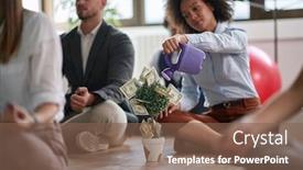  Presentation with money tree - PPT layouts featuring money-growth-saving-money-money background and a violet colored foreground