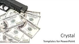  Presentation with pistol targets - Colorful slides enhanced with money guns - close up image of pistol backdrop and a white colored foreground