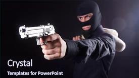  Presentation with gun - Amazing slides having money guns - man wearing balaclava with gun backdrop and a wine colored foreground