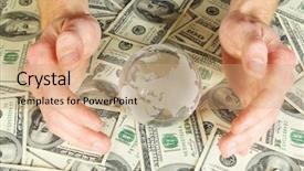  Presentation with heal - Theme enhanced with money heal - hands holdings a globe background and a coral colored foreground