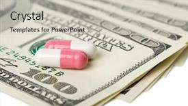  Presentation with colorful of antibiotics capsule pills - Beautiful slides featuring money heal - macro of capsule pills backdrop and a  colored foreground