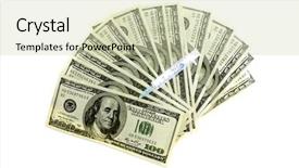  Presentation with cost - Amazing PPT layouts having money heal - syringe on twenty dollar bills backdrop and a soft green colored foreground